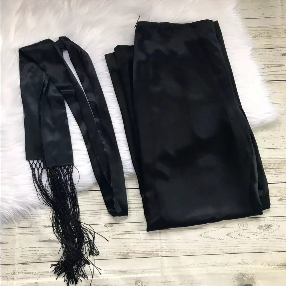 Ralph Lauren Silk Pants Sash Satin Feel Loose Fit